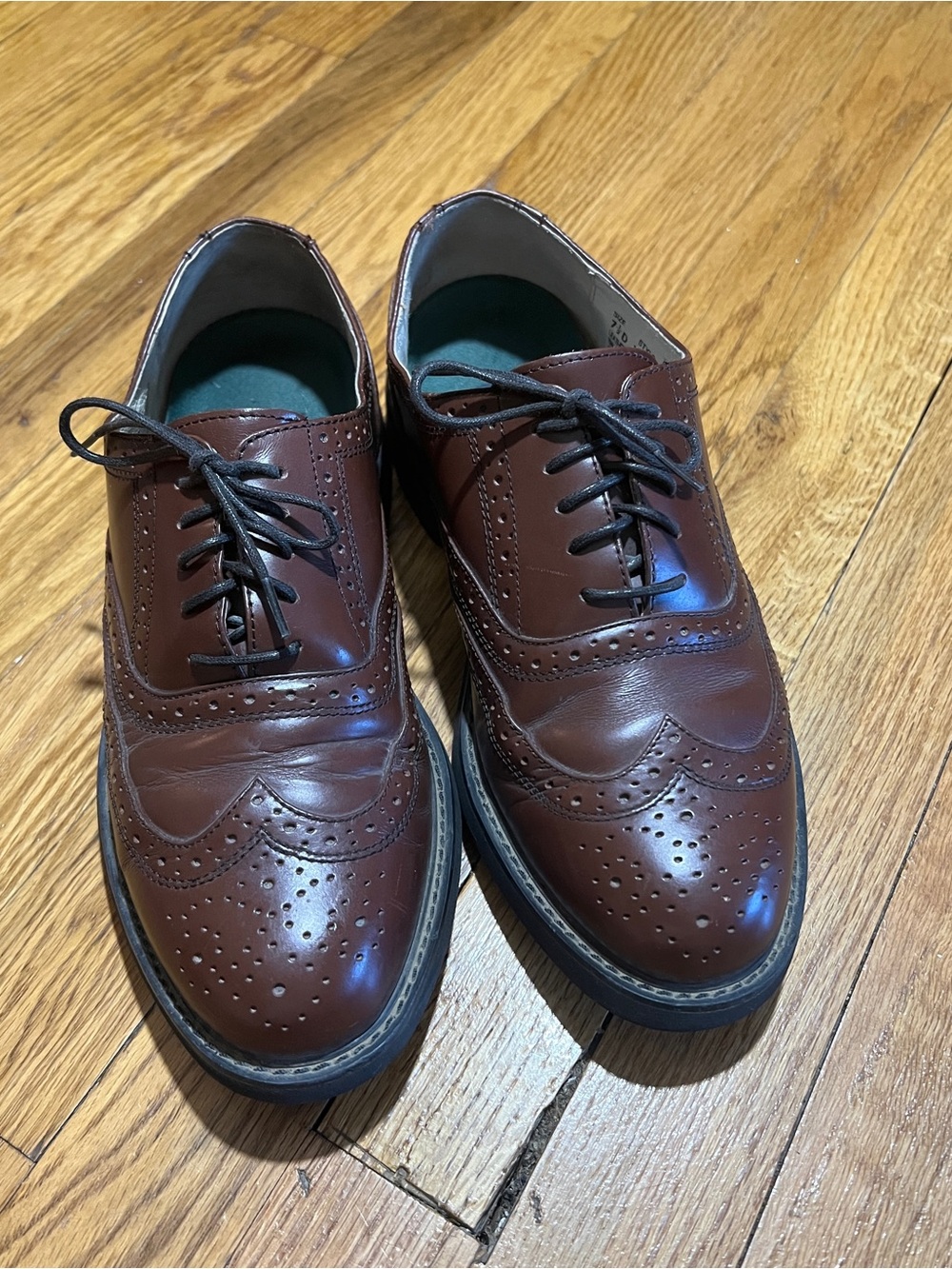 Barrington Men’s Brown Leather Wingtip Brogue Oxford Lace-Up 7.5D MPN 14578